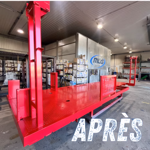 Peinture d’une plateforme de camion en acier - après